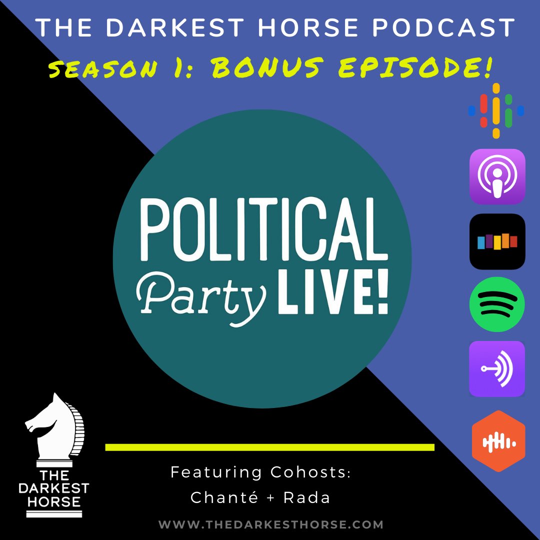 TDHCast's tweet image. #TuneIn for a special #Bonus episode of #TheDarkestHorsePodcast 🎙🦄 feat. co-hosts @NamasteChante &amp;amp; @Rada_Y on @PPLiveIowa 

Listen to our convo w/ @swalker06 @simeontalley &amp;amp; @AkwiNji before their big interview w/@CoryBooker!
#TheDarkestHorse #PoliticalPartyLive #IACaucus #Iowa