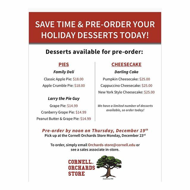 DarlingCake607's tweet photo. Two more days to order your Christmas cheesecakes!!! Email your orders to orchards-store@cornell.edu by Thursday for pick up right in time for Christmas! Xx 🎄 https://t.co/XAsAZTJDVO https://t.co/HIFUPTJgYq