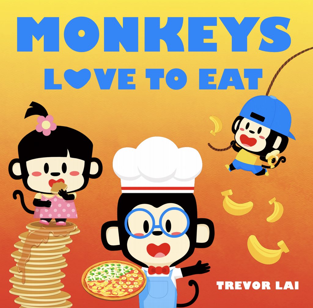 UPStudiosWorld's tweet photo. New book alert! Today is the day my picturebook “Monkeys Love to Eat” is published and available to pick up at your local bookstore or online, just in time for the holidays! https://t.co/mUODUn1p0t 😍💛🍌 https://t.co/HnwYM85D2R