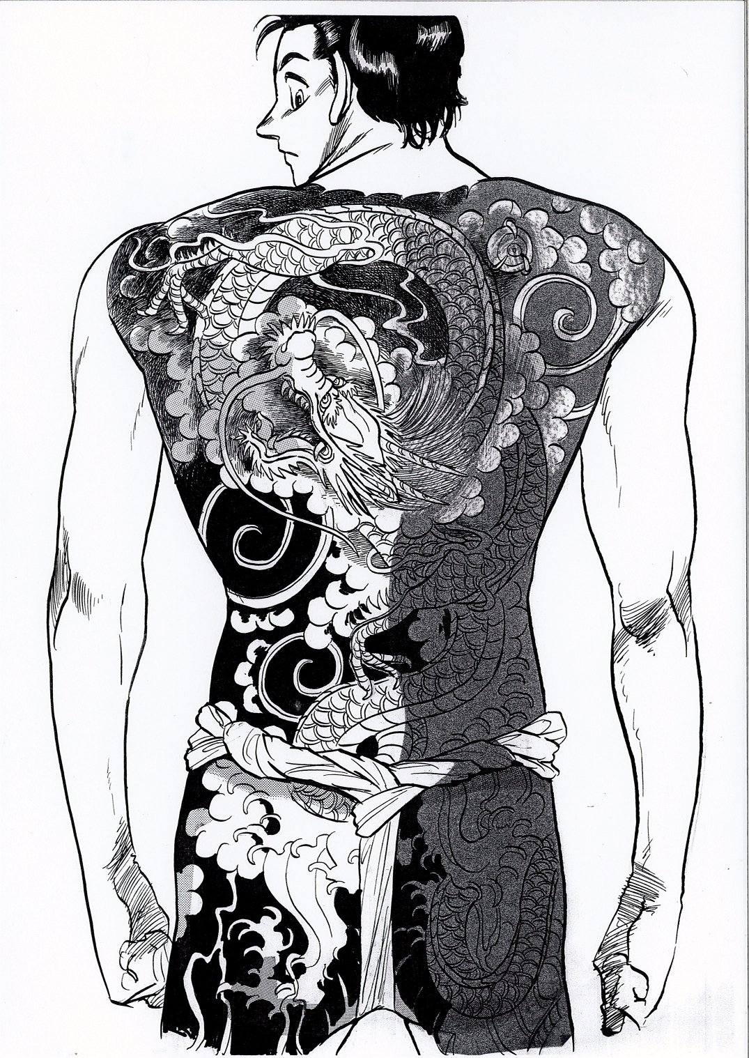 八坂たかのり もう一発だけ 青龍 話 主人公 青柳龍兵の原型 青年誌掲載を前提に 表情の描き方を特に入念に指摘され ステレオタイプな感情表現はng キャラ模索中のころ 某映画俳優の顔芸なども参考に笑 刺青は実例複数を参考に創作したもの
