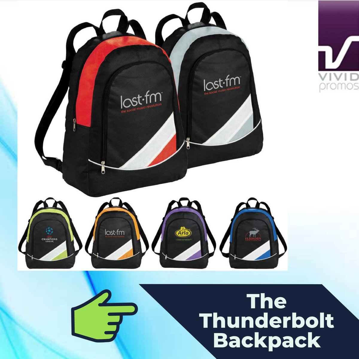 VividPromotion's tweet image. This Printed Thunderbolt Backpack ensures that your brand will go extra miles apart to increase its reach! Order #VividPromotions included sufficient storage &amp;amp; double adjustable shoulder straps for easy carrying bit.ly/38MRw8c #blackdrawstringbackpack #CustomTravelBags