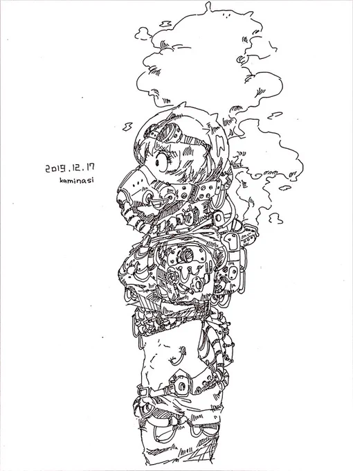 松村さんの
「ガスマスクの描き方」
すごく楽しい
 #バーチャルペンギン 
#ペン画を流してペン画民を増やそう 