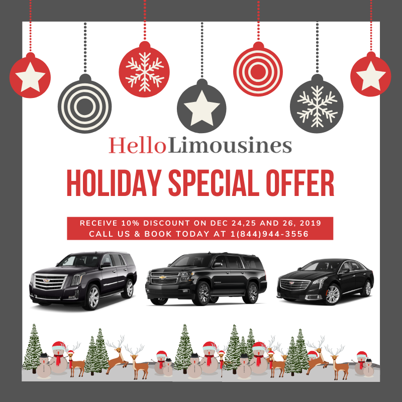 HelloLimousines's tweet image. 📣 Holiday Season Special Offer 📣
Receive a 10% discount on your #limoservice on December 24th, 25th, and 26th, 2019. Reserve with us today at 1(844)994-3556 before we’re fully booked. #limo #limousine #travel