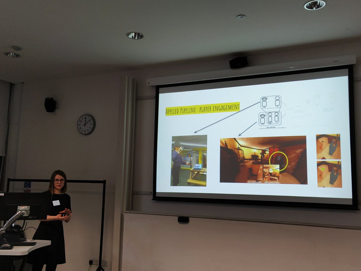 Dr. Carlos Gonzalez Diaz (CS PhD) (@carlotes247) on Twitter photo She then introduces her applied R&D workat <a href="/DRI_HQ/">Dream Reality Interactive</a> on predicting player engagement from user non verbal cues using machine learning. She then introduces her applied R&D workat <a href="/DRI_HQ/">Dream Reality Interactive</a> on predicting player engagement from user non verbal cues using machine learning.