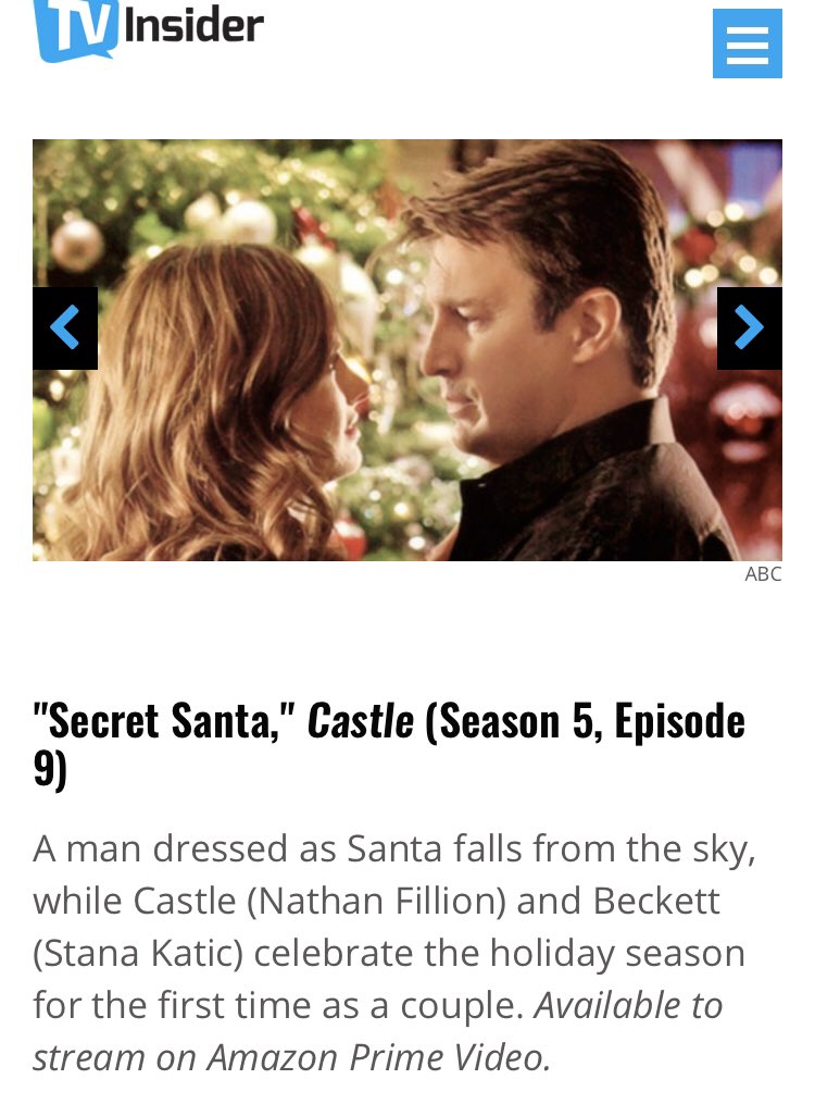 #castle is on the List of  10 Best Christmas-Themed Episodes of Crime Series tvinsider.com/gallery/crime-… via <a href="/TVInsider/">TV Insider</a> <a href="/Stana_Katic/">S_K</a>