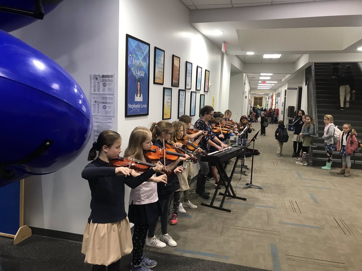 The LS strings group entertaining our students with some music while students arrived this morning. <a href="/burrplp/">Jeff Burr</a> <a href="/beckyg314/">Becky Goddard Plotkin, NBCT</a> <a href="/PlPstrings/">PLPstrings</a> #theywereamazing