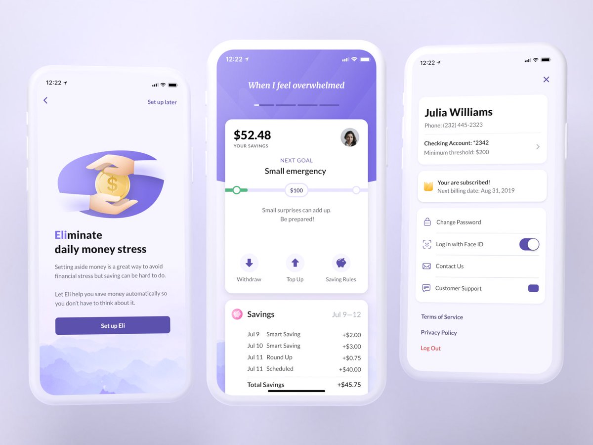 enotus's tweet photo. Eli: Savings Mobile App. https://t.co/CxdwCsdc4U #savings #savingsapp #Finance #uidesign #MobileApp #mobile https://t.co/nn7RlT8X0V