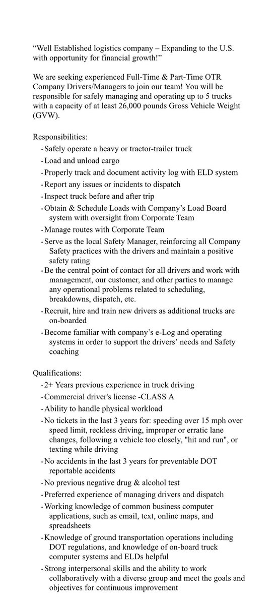 cerTIFFied's tweet photo. 🚨🚨🚨Seriois Inquires Only🚨🚨🚨 Looking for Class A CDL Drivers. Immediate hire! https://t.co/wM7Tbd9UjO