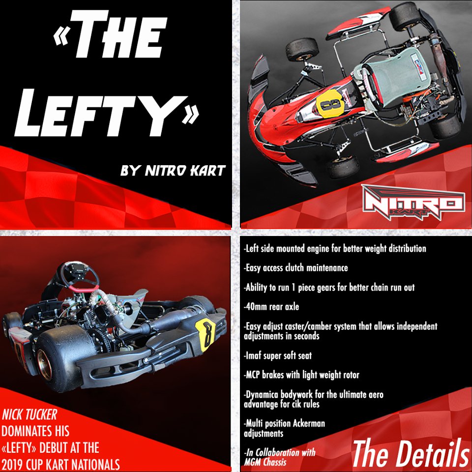 eKartingNews's tweet image. 'The Lefty' by Nitro Kart chassis is now available to the karting market, just in time to prepare for the 2020 racing season. It won CKNA Grand Nationals 3 with owner and multi-time national champion @NickTucker70 behind the wheel.

#NitroKart #RaceOneChaseOne #TheLefty #karting