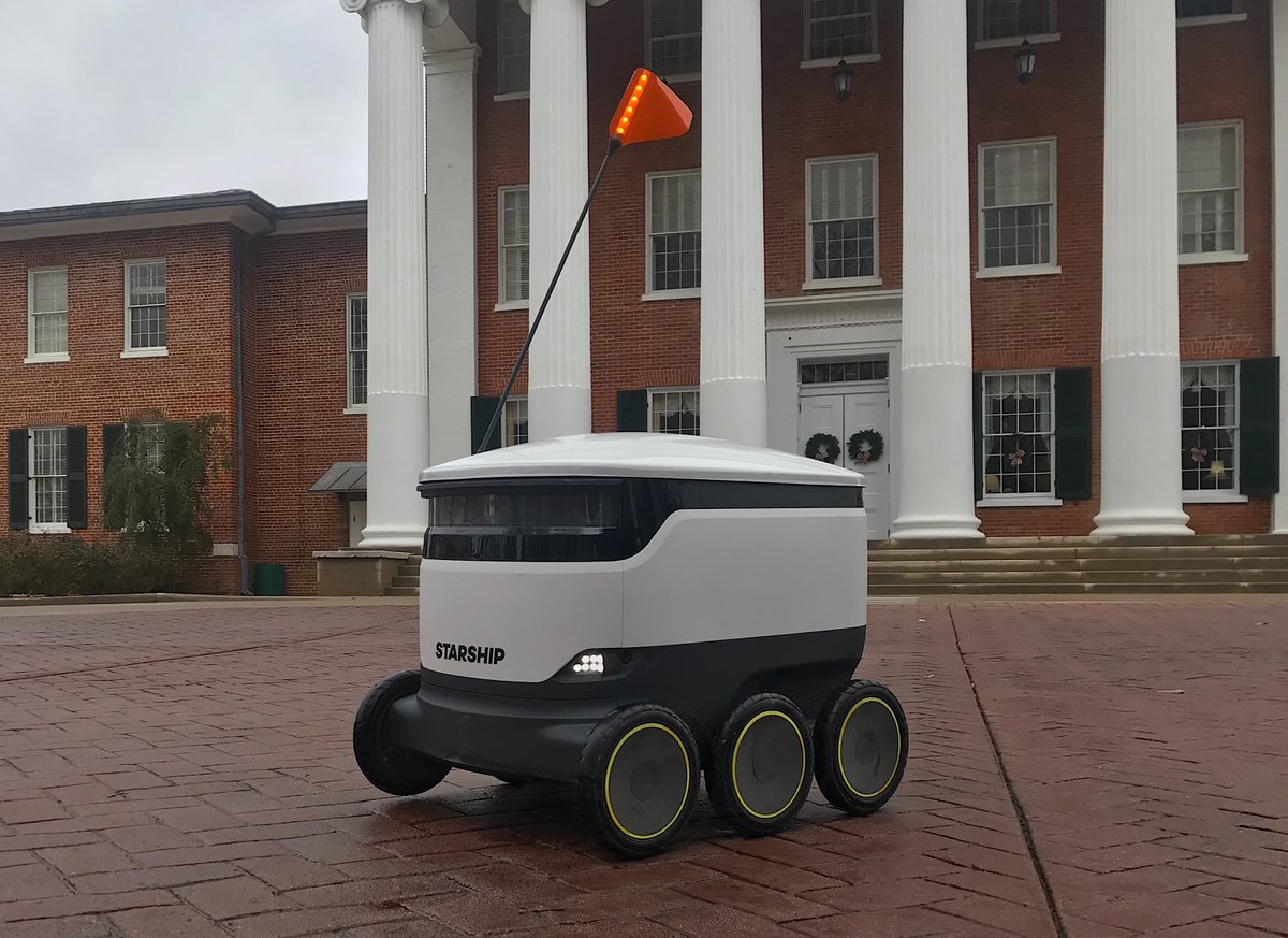 Don't be alarmed, #OleMiss family. Aramark on the @OleMissRebels campus was just testing out a new on-campus food delivery system with on-demand #DeliveryRobots from <a href="/StarshipRobots/">Starship Technologies</a> on Monday. #HottyToddy