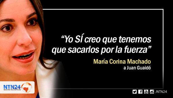 NTN24ve's tweet image. María Corina Machado insistió en que se debe usar la fuerza para sacar al régimen de Maduro
bit.ly/2Pxn0aO