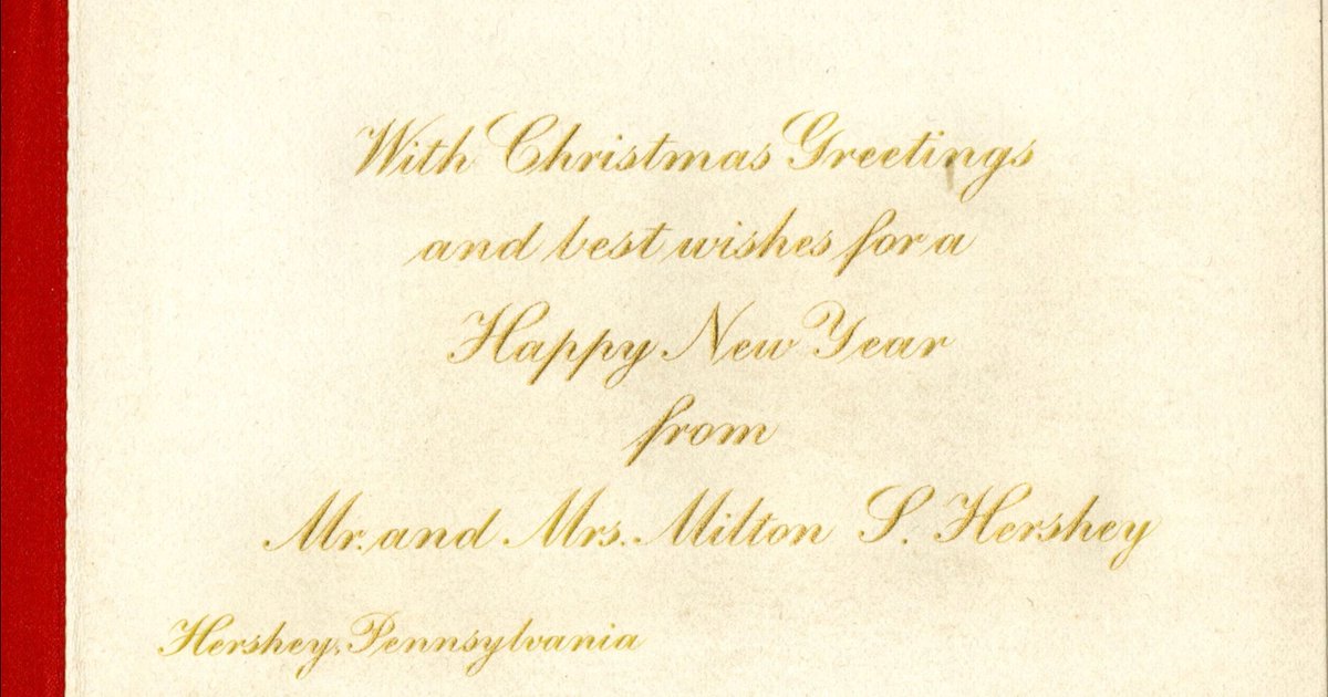 miltonhershey's tweet image. "With Christmas Greetings and best wishes for a Happy New Year from Mr. and Mrs. Milton S. Hershey"

A few years ago, while going through the Milton Hershey School archives, we discovered Mr. and Mrs. Hershey's Christmas card from 1914. #25DaysofMHS #HistoricalChristmas