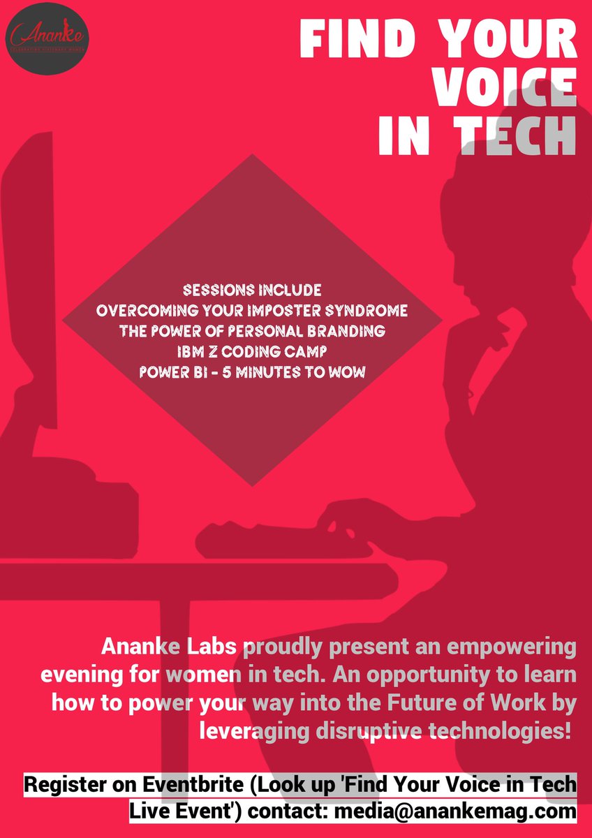 anankemag's tweet photo. Weβre wrapping up 2019 with bang! Calling all #womenintech #techgirls to join us on Dec 23 & learn to harness the immense potential of #disruptive #technologies! #FindYourVoiceInTech
@Empower_Women @WomenInTechPK @Mandy_Sanghera1 @sanamalik1995 @pwic_org @hamid_huma @FaizaYousuf https://t.co/GG5dmpe36J