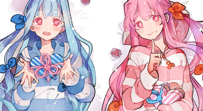 琴葉茜 ,琴葉葵 「琴葉姉妹のバレンタインの抱き枕のを描きました