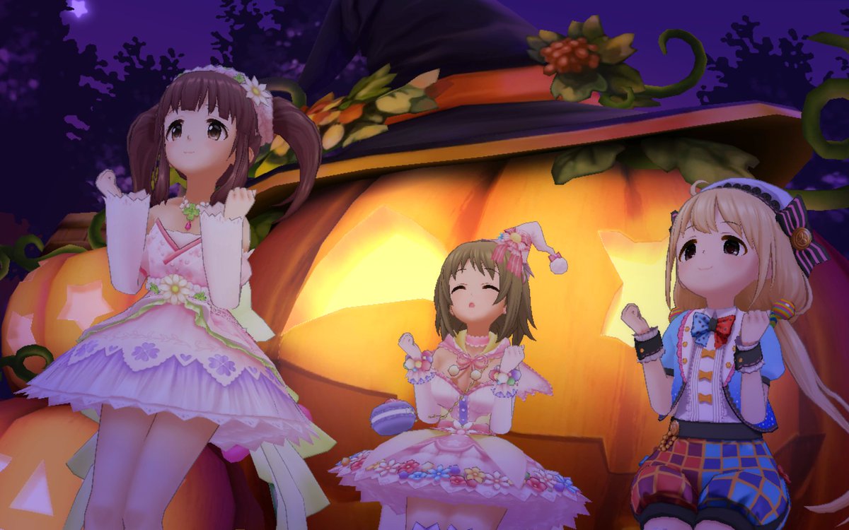keionmania's tweet photo. HalloweenCodeその2
ハロウィンかな子ちゃんという事でこの曲でも撮ったぜ。
かな子ちゃん可愛いすぎ!
#デレステスクショ夜の3枚 
#拡散希望RT 
#CANDYISLAND 
#三村かな子 
#双葉杏 
#緒方智絵里 
#HalloweenCode 
CANDYISLANDが揃った嬉しさのあまり、
スクショ撮りまくってしまったぜ。 https://t.co/078OrGf0uE