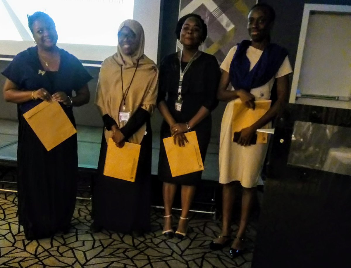 All women...
The 2019 recipients of 1.5 million naira research grants. 
<a href="/nimrnigeria/">NIMR</a> developing capacity of research fellows, a grant at a time. 
<a href="/WHO/">World Health Organization (WHO)</a> <a href="/AfricanSciences/">AfricanHealthSciences</a> <a href="/RSTMH/">Royal Society of Tropical Medicine and Hygiene</a>