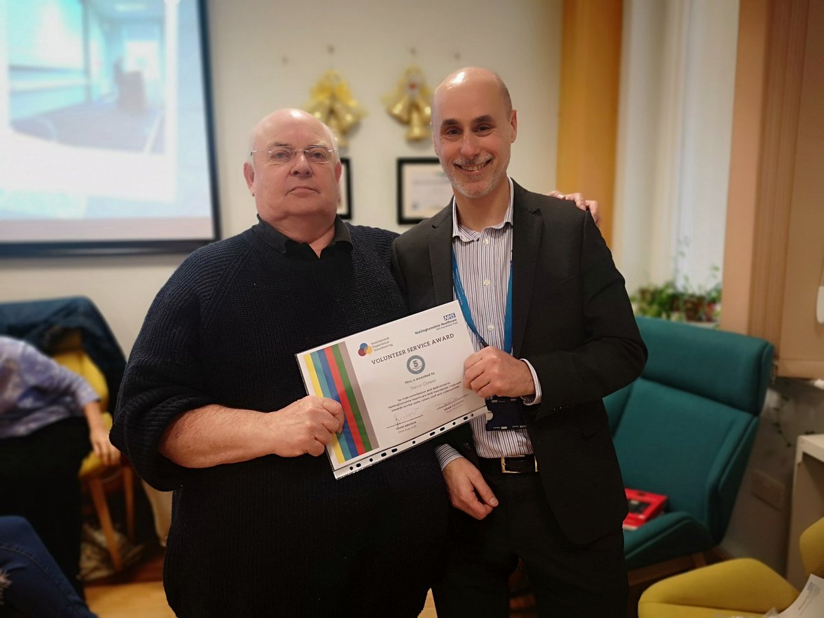 InvolveNottsHC (@involvenottshc) on Twitter photo Congratulations to Trevor on your <a href="/NottsHealthcare/">Nottinghamshire Healthcare</a> #volunteerserviceaward for your volunteering on behalf of, and for, #carers and families Congratulations to Trevor on your <a href="/NottsHealthcare/">Nottinghamshire Healthcare</a> #volunteerserviceaward for your volunteering on behalf of, and for, #carers and families