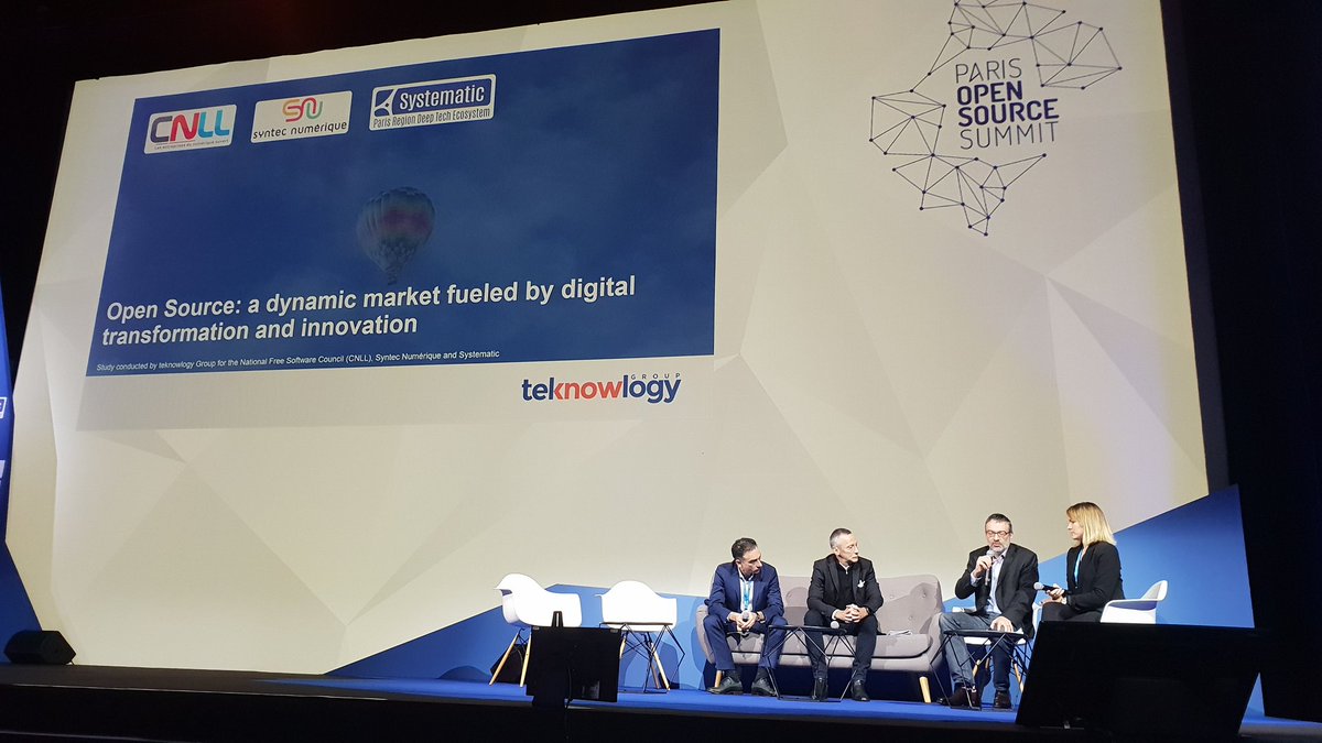 Restitution de la grande enquête sur la croissance de l'open source en France et en Europe avec <a href="/a_charleux/">Amel Charleux</a> <a href="/mapalaz/">Marc Palazon 🇺🇦</a> <a href="/phmontarges/">philippe montarges</a> <a href="/sfermigier/">Stefane Fermigier</a> #OSSPARIS19. Encore près de 10% attendu ! #croissance