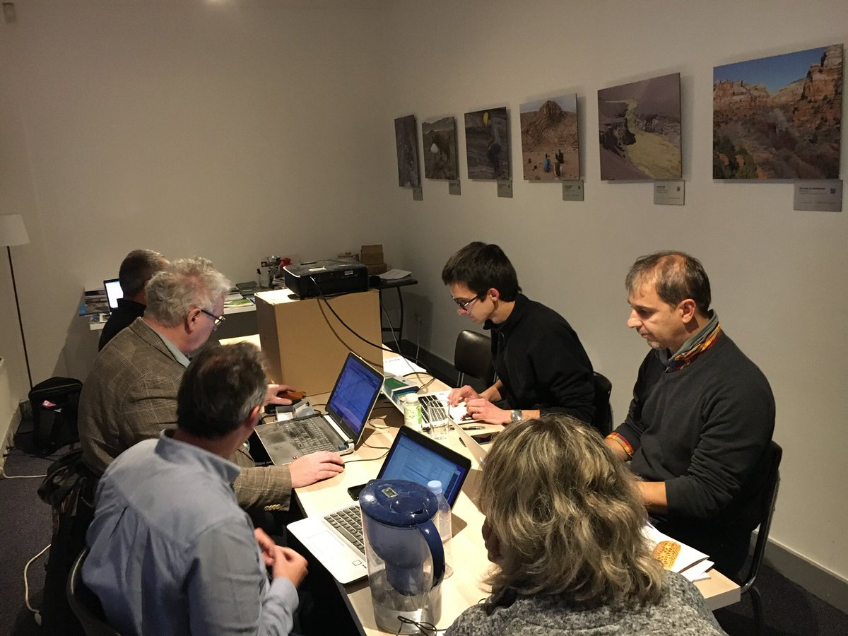 lapalmaresearch's tweet photo. Preparation yesterday afternoon at @GeoHubEU for the final review meeting of #unexmin #Horizon2020 project. Today the consortium is at @EU_EASME to conclude results and discuss follow-up supported by @EITRawMaterials #researchImpactEU https://t.co/SFMftojRmu