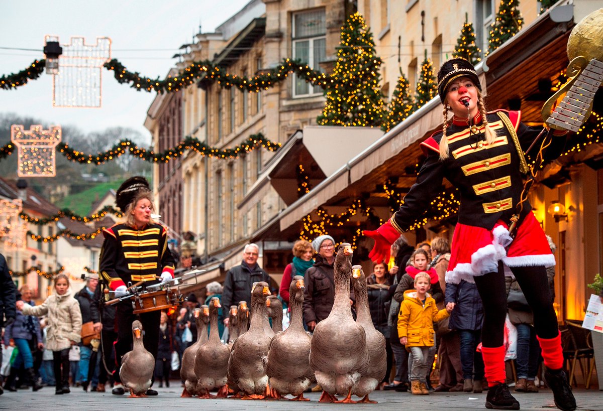 Met tromgeroffel, gefluit en gegak marcheert de Ganzenfanfare door de Oudestraat, Gasthuisstraat en Koeplein. Een vrolijke, ludieke en vooral diervriendelijke act gebaseerd op de eeuwenoude traditie van het ganzenhoeden. #kerstinoudkampen #visitkampen 
kerstinoudkampen.nl