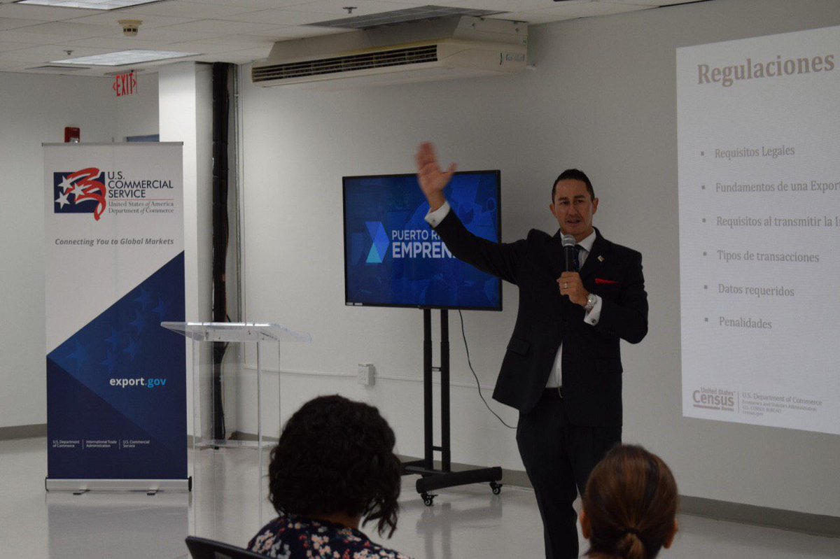 CCEPuertoRico's tweet photo. A través de las iniciativas de PR Emprende continuamos fomentando la exportación de las empresas locales en los mercados internacionales. Recientemente sobre 50 empresarios participaron del taller Export Compliance Seminar ofrecido por el US Commercial Service. #PRemprende. https://t.co/cH6NrgAGox