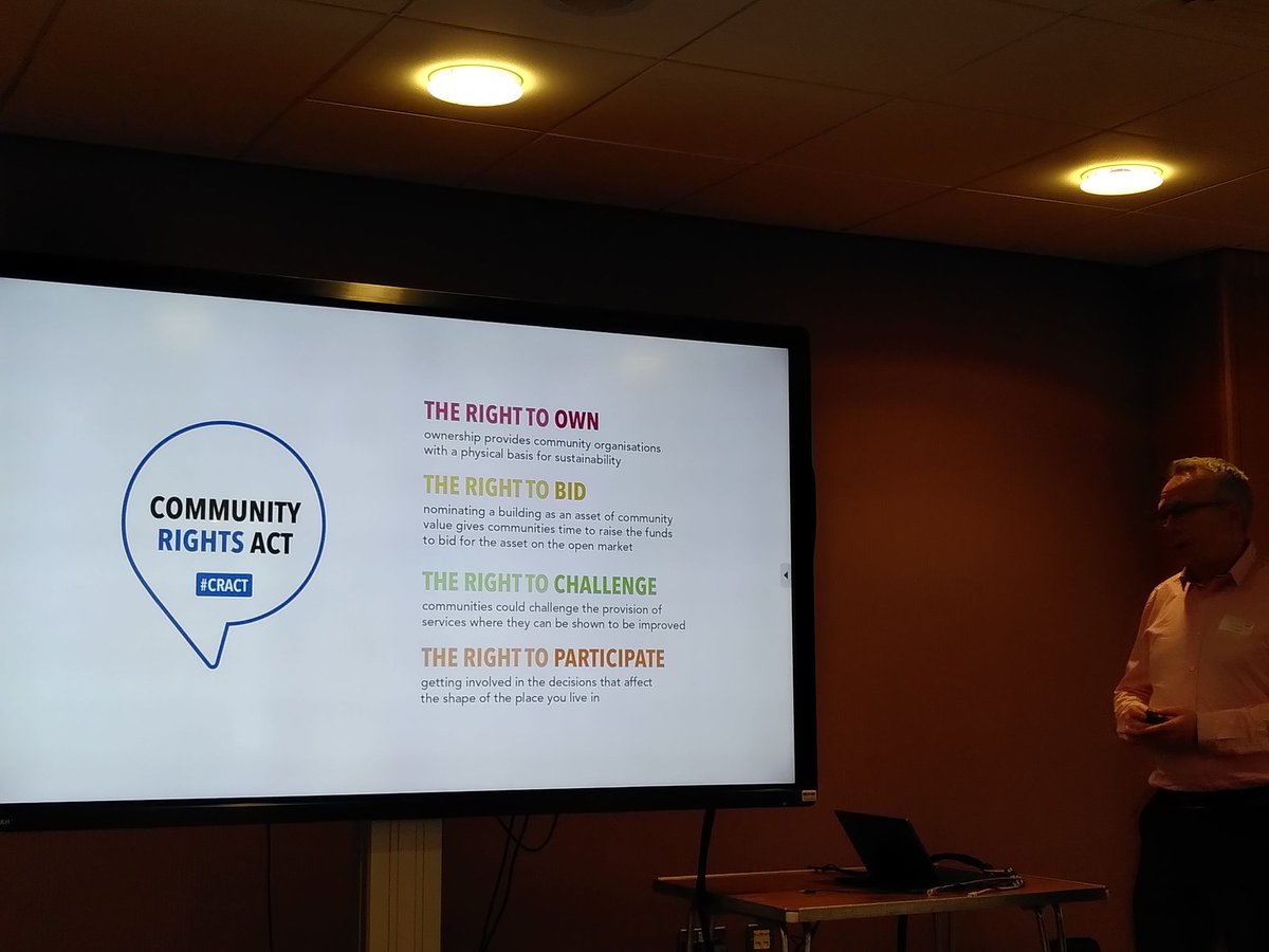 PJ_Braithwaite's tweet photo. .@devtrustsni's @charliefisher1 explaining key elements of what a #communityrights act for NI would mean at @CarnegieUKTrust's #embeddingwellbeing event https://t.co/1wrNeCjHDM