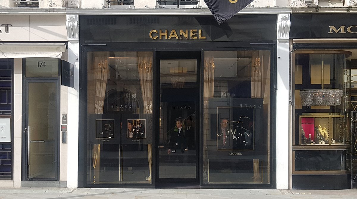 Greenwich awnings at Chanel flagship boutique, New Bond Street