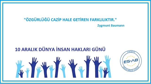 EsABdernegi's tweet photo. Irk, renk, cinsiyet, dil, din, siyasal veya başka bir
görüş, ulusal veya sosyal köken, mülkiyet, doğuş veya herhangi başka bir
ayrım gözetmeksizin herkes, yaşama, özgür olma ve kişi güvenliği haklarına sahiptir. İnsan Hakları herkes içindir. https://t.co/6nZaa7jRGK