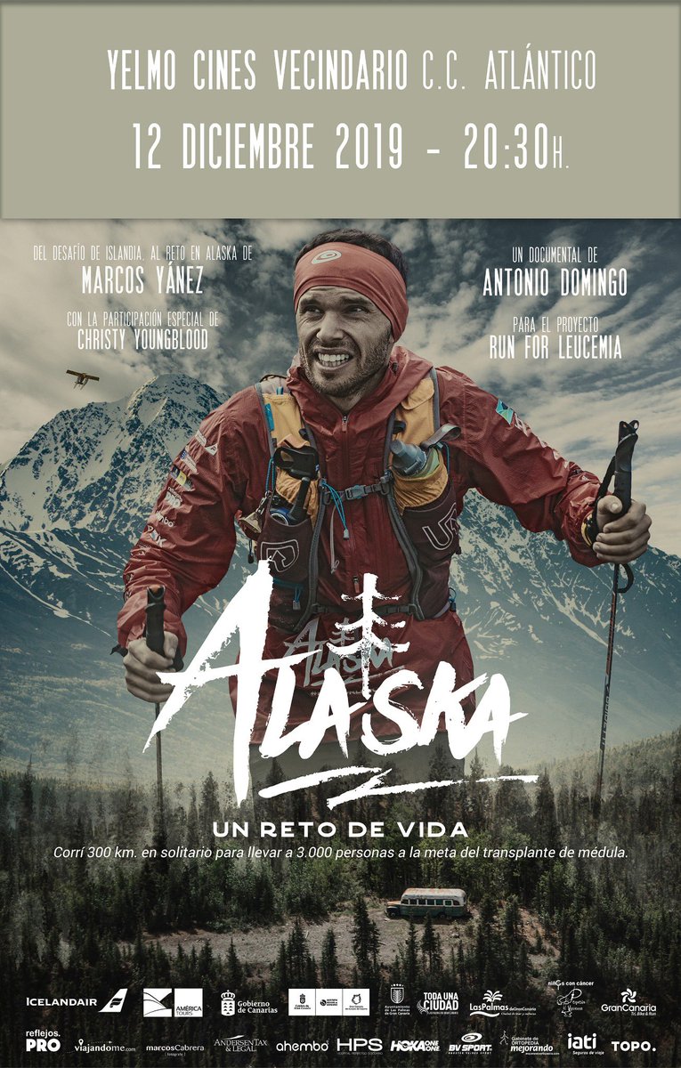 ¡Ojalá que puedas ir! 🎥 Este jueves día 12 a las 20:30h proyección del documental “Alaska, un reto de vida” 🎗 🍿 ¿Se lo recomendarías a tus amigos/as? 🔁 RT >> Yelmo Cines de Vecindario ‼️