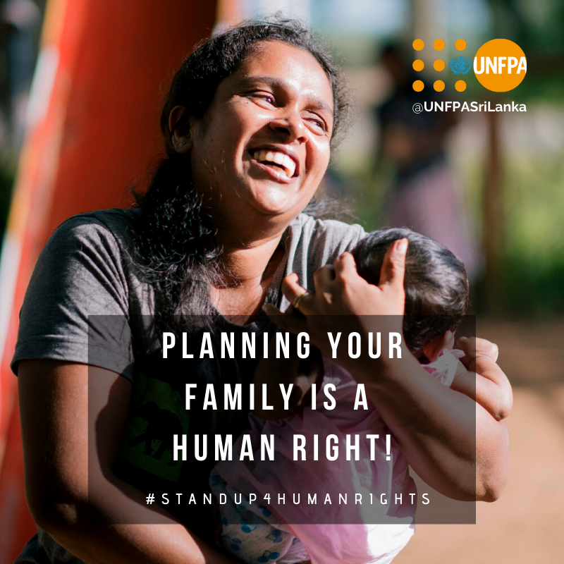 UNFPASriLanka's tweet photo. On #HumanRightsDay, we stand with @UNFPA to make sure that there is 0⃣ unmet need for #familyplanning which is a human right. 

This is why we work towards a 🌎where every #pregnancy is wanted, &amp; individuals have the right to decide whether, when, &amp; how many children to have. https://t.co/0jCvYZ95fD