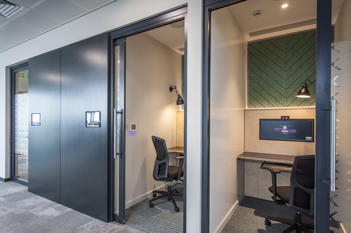 OdGroupLondon's tweet photo. With the trend of open plan, co-working and hot desk offices, there is an big issue for privacy. Having booths for phone calls is the perfect remedy. Check out some that we have constructed on projects #odgroup #odinteriors #phonebooths #openplanoffices #loveconstruction https://t.co/NDDisssLmC