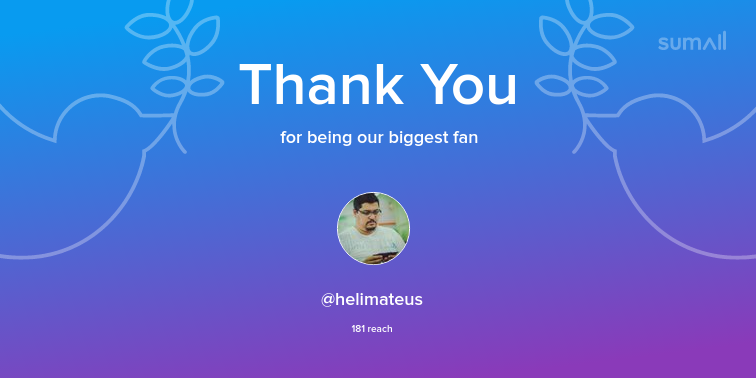 Our biggest fans this week: helimateus. Thank you! via sumall.com/thankyou?utm_s…