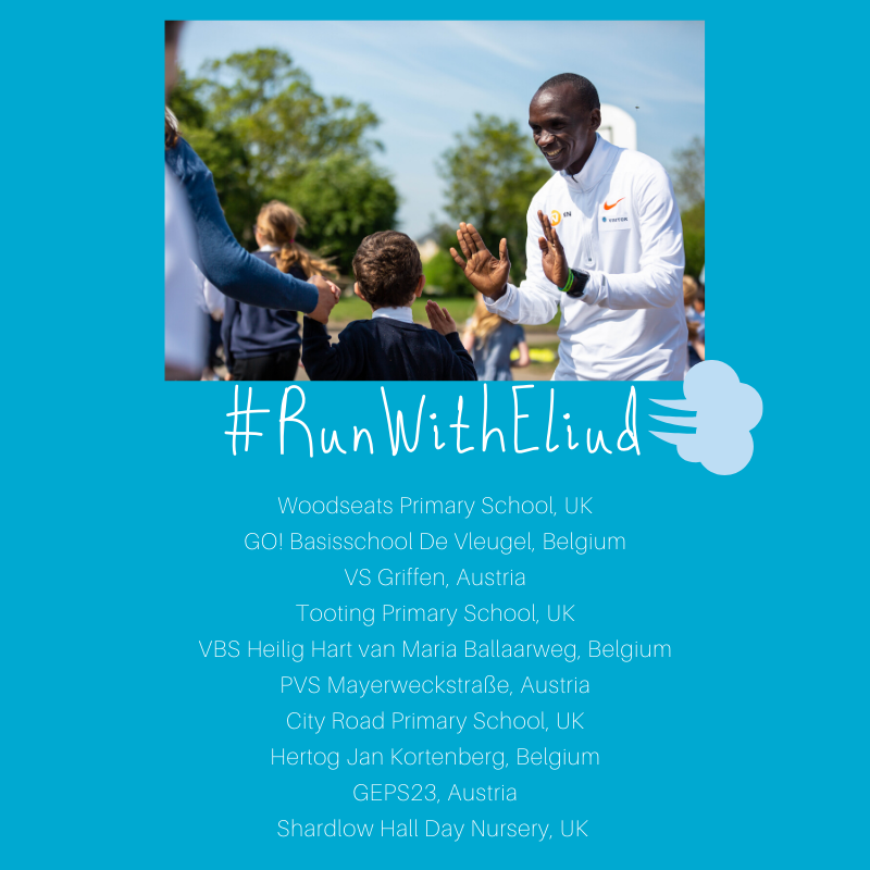_thedailymile's tweet photo. Thank you to all the schools who took part in our #RunWithEliud marathon challenge! 

The results are in... 6⃣,5⃣4⃣4⃣ children got active with @EliudKipchoge, around the world. ❤️

Congratulations to the 10 schools below, who have won a The #DailyMile t-shirt signed by Eliud! 👕 https://t.co/UJw6MX55xp