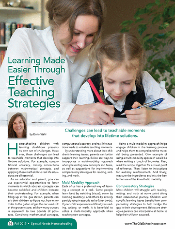 TOSMag's tweet image. &quot;Homeschooling children with learning disabilities presents its own set of challenges. However, these challenges can lead to teachable moments that develop into lifetime solutions.&quot; bit.ly/2DS8S5b #homeschool #homeschooling #specialneeds #strugglinglearner #tips #advice