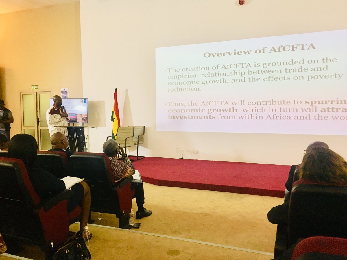 ndpcgh's tweet photo. The characteristics of the African continent at the moment suggests that  the future belongs to Africa. We need to strike a balance between realism and optimism even as we look to implement #AfCFTA for the benefit of Ghanaians — Dr. Emmanuel Codjoe, UG. #AfCFTA4Ghana https://t.co/tTnz9pwJf2