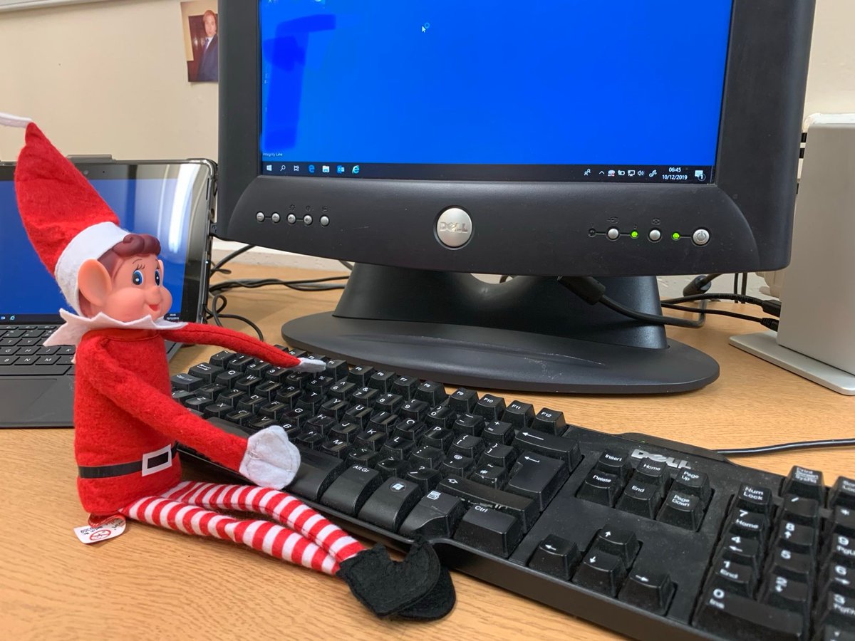 BirchwoodPol's tweet photo. This morning I am back on duty in company with a mischievous elf.
Here he is logging onto the computer to check the naughty list. Have you been added to it?!?
#MischievousElf

👮‍♂️C https://t.co/YHosHt6DRm
