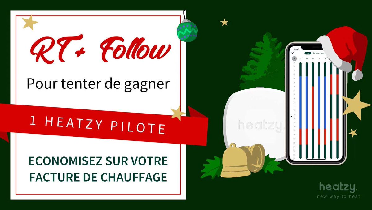 🎁#CONCOURS #Noel

Tentez de remporter un #HeatzyPilote pour faire des économies cet hiver !

📱Contrôlez vos radiateurs électriques depuis votre smartphone.
➡️bit.ly/36E68FF

Pour jouer : 

✅ Follow <a href="/HeatzyFan/">Heatzy</a>
✅ RT ce tweet

Tirage au sort le 20 Décembre 😀