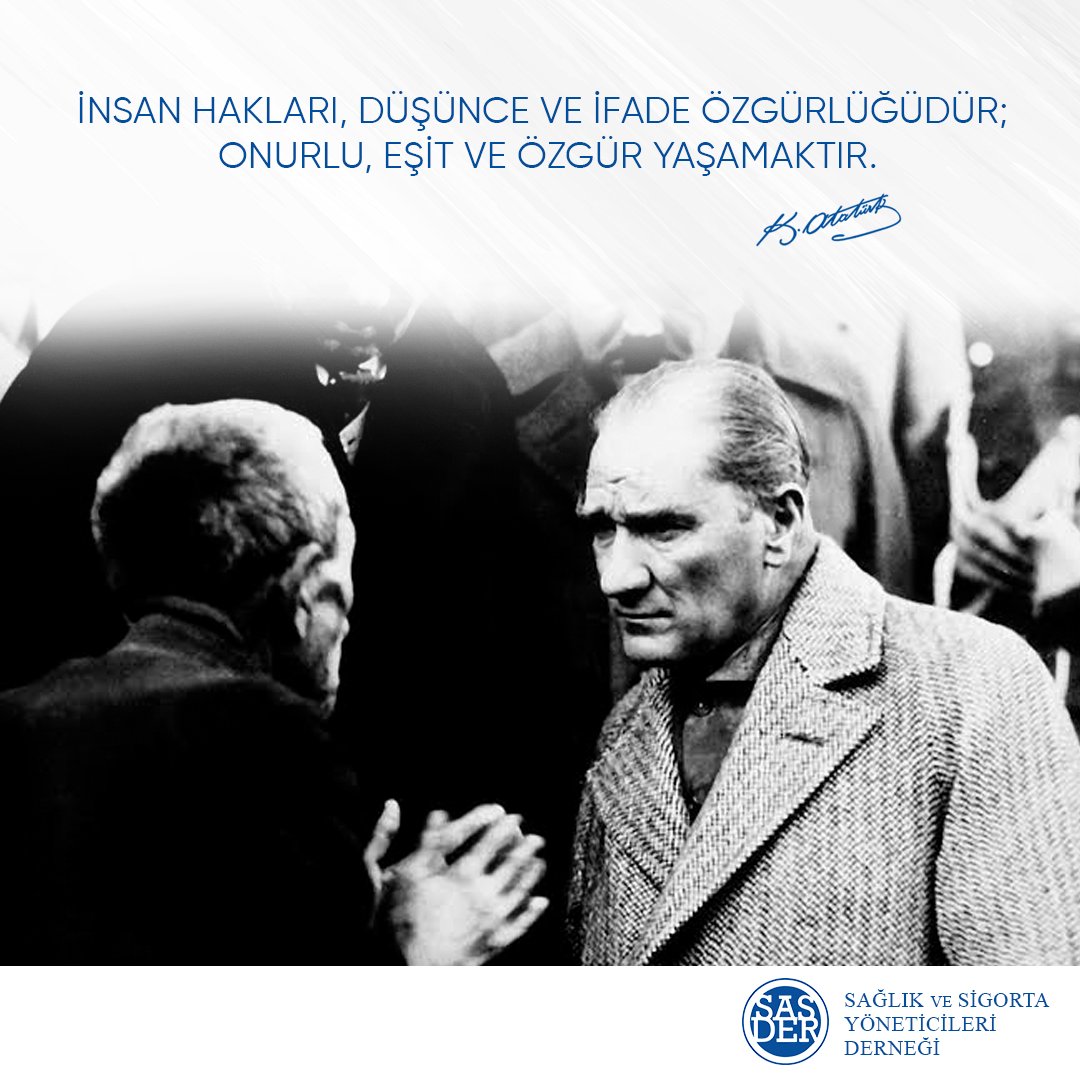 İnsan hakları, düşünce ve ifade özgürlüğüdür; onurlu, eşit ve özgür yaşamaktır.

#sasder #10aralıkdünyainsanhaklarıgünü #insanhakları #insanhaklarıgünü #sağlıkyöneticileri #sigorta