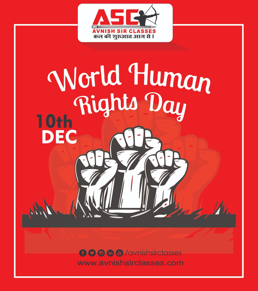 AvnishMishraASC's tweet photo. World Human Rights Day !
#WorldHumanRightsDay

#asc #avnishsir #avnishsirclasses #newbatch
#competitionclasses #competitiveexams
#maths #and #reasoning #classes
#sagar #saugor #mp @avnishsirclass https://t.co/2PKpQEsVag