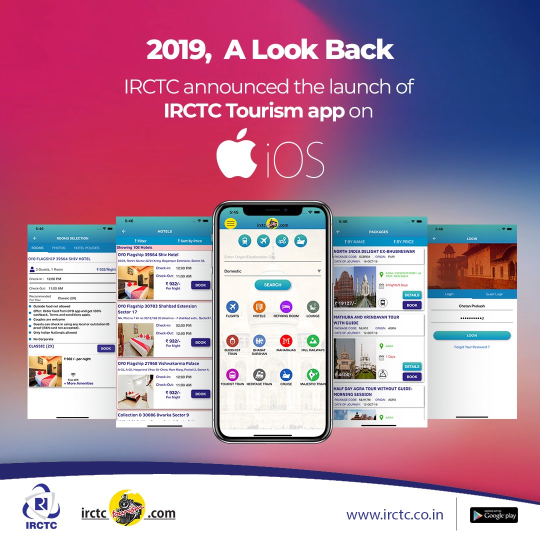 IRCTCofficial's tweet image. For those who make their #travel plans on the go, #IRCTCTourism launched the #iOSVersion of its #app, this year. It will enable the #mobileGeneration not just explore new #places but also pick itineraries that would best suit their plans. #Download today from #PlayStore/#AppStore