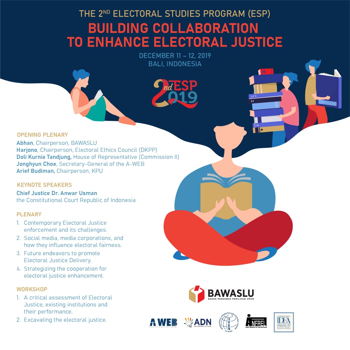 bawaslukotaKDR's tweet photo. 1. Selamat malam #SahabatBawaslu untuk semakin menunjukkan kinerja pengawasan dan penegakan hukum, Bawaslu kembali melaksanakan Konferensi Internasional. Electoral Studies Program (ESP) yang kedua ini dilaksanakan di Bali, 10-13 Desember 2019.
#ElectoralStudiesProgram
#ESP2019 https://t.co/lwHQ1jiqDP