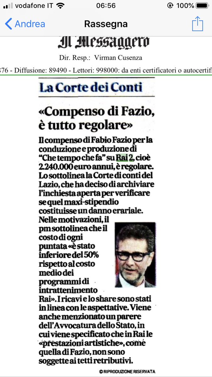 ...e dopo un linciaggio durato anni, questo è l’ovvio finale:
#ctcf ha un costo puntata inferiore del “50% della media dei programmi di intrattenimento Rai”. Nel frattempo #ctcf è su raidue, il mio contratto è stato rivisto e il danno di immagine subito è ormai subito. https://t.co/kZQ16nZfna
