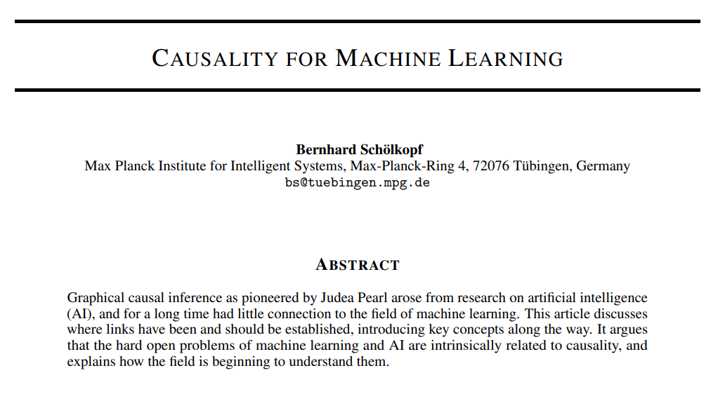 Italian Association For Machine Learning Great Review On Causality In Machine Learning By Bschoelkopf T Co W85vnvxaai