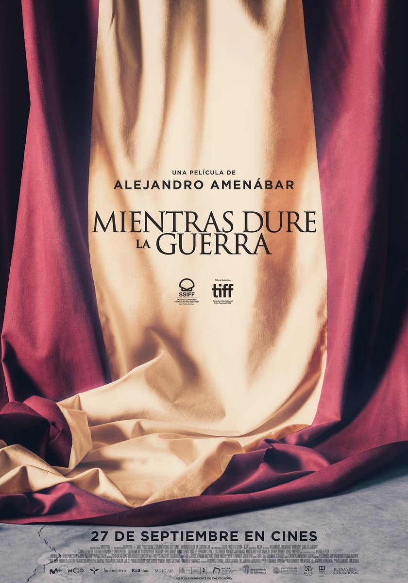 DOMINGO 15 DE DICIEMBRE, 19:00 H. SESIÓN ADULTOS: “MIENTRAS DURE LA GUERRA”. ( No recomendada a menores de 7 años).

Nacionalidad: España. Año: 2019. Género: drama  Duración: 107 min. Director: Alejandro Amenabar. Reparto: Karra Elejalde, Eduard Fernández...…
Sinopsis: España,