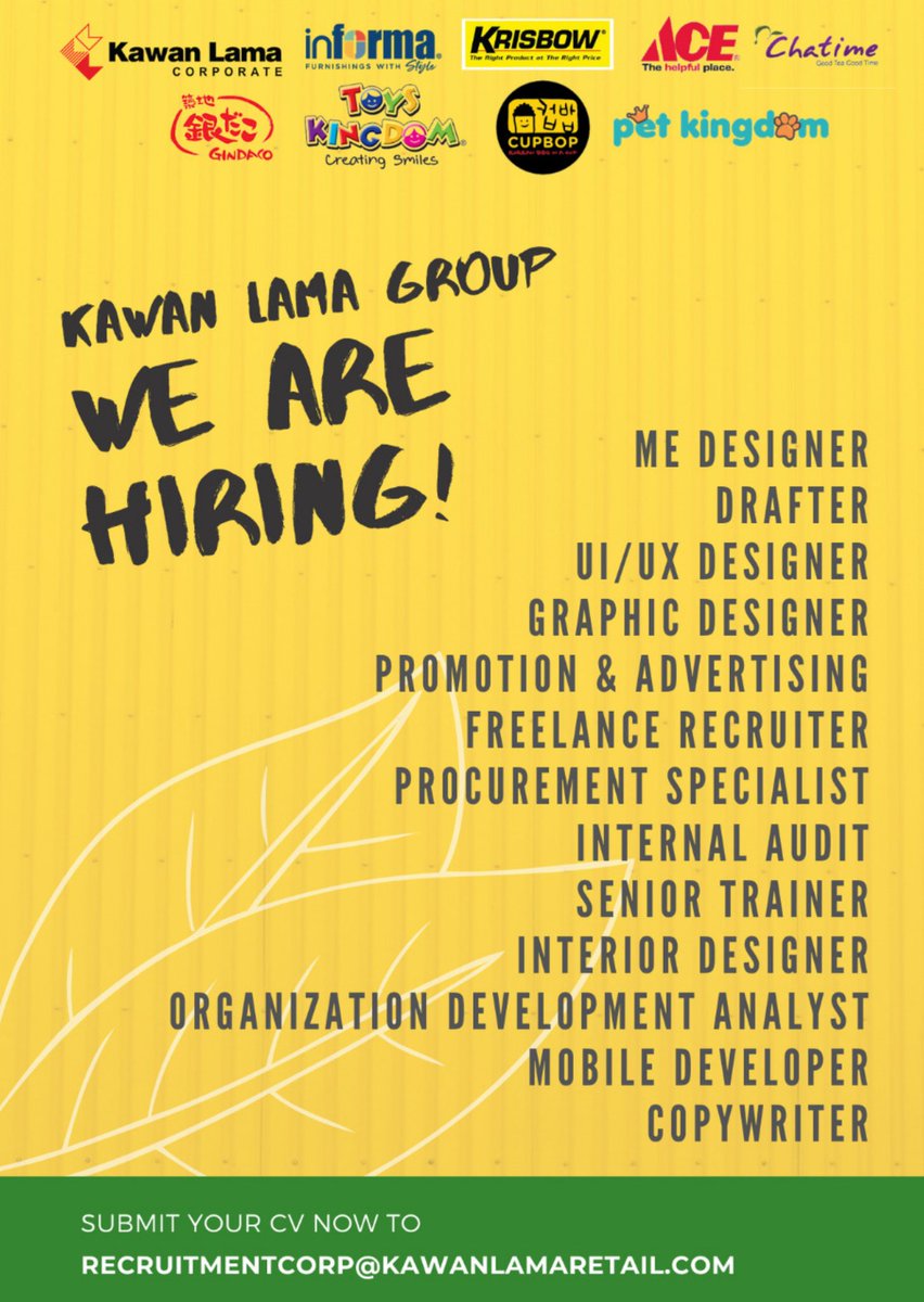 Masih hiring!!! Yuk yuk apply😊😊 #lokerjakarta 

Cc: <a href="/hrdbacot/">HRD BACOT</a> <a href="/LokerJktId/">Loker Jakarta</a>