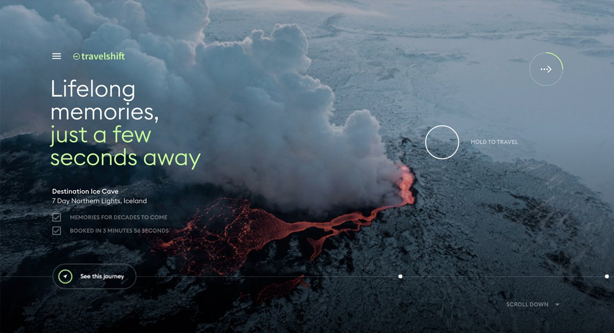 Travelshift by <a href="/Immersive_g/">Immersive Garden</a> (France) wins #SOTD &amp; #DEVAWARD With Travelshift, use your time living your vacation instead of booking it shre.ly/travelshift #Parallax #WebGL