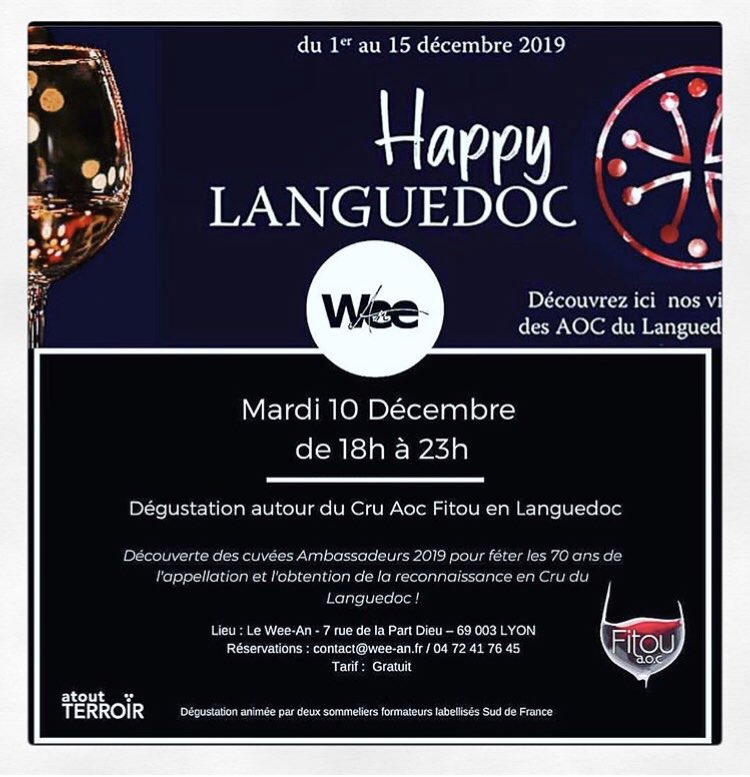 Hey !... Ce soir les Ambassadeurs #Fitou sont à #Lyon au #WeeAn !!! 12 cuvées du Millésime Anniversaire - 1948.2018 !!! actu.fr/occitanie/mont…