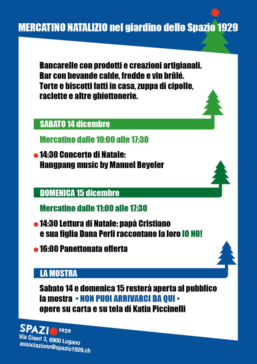 Spazio1929's tweet photo. Sabato 14 e Domenica 15 Dicembre è SPAZIO DI NATALE 2019! Vi aspettiamo! - https://t.co/XmXbB1jIQH https://t.co/p9FkSeStYY