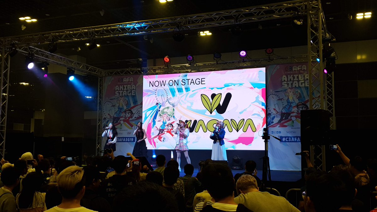 wacavamusic's tweet photo. It’s a little late, but we invited MindaRyn, Amelia Khor, Evieeep(＠EvieeepSG) and Sagi(@sagisapon) who performed for AKIBA stage and SACRA booth in #C3AFASG19! 👏😊

Thanks for your time visiting us, Next event is @AGF_Korea!

check it out WACAVA  https://t.co/FAKo11ERdj https://t.co/oDCKnp8Vvk