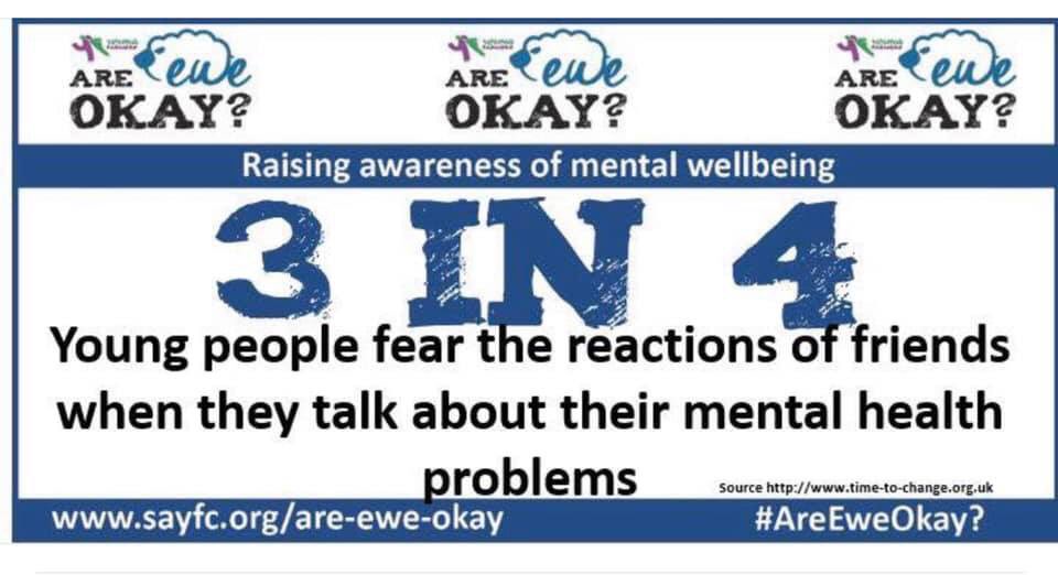 lowernithyfc's tweet photo. Never suffer in silence please speak to any of the committee members or a friend you trust! Be kind, we are all in a his together 💪🏻 #AreEweOkay? #wecare https://t.co/cxTWvGNCkr